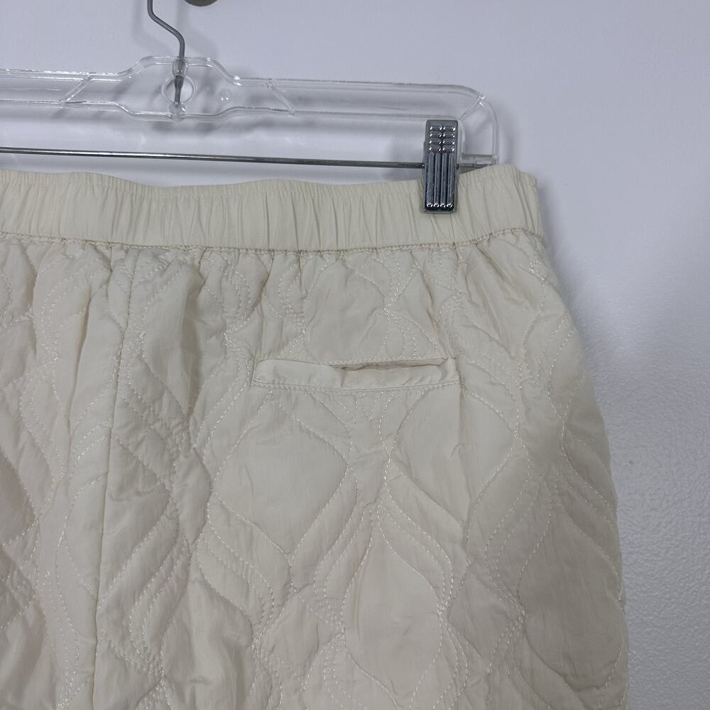 Fabletics Womens L Apres Ski Egret Nylon Quilted Tapered Ivory Jogger Pants - Picture 7 of 7